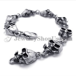 Elegante Titanium Schedelarmband