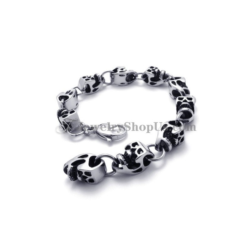Prachtige Titanium Schedelarmband