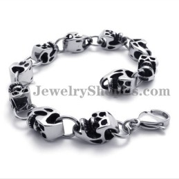 Prachtige Titanium Schedelarmband