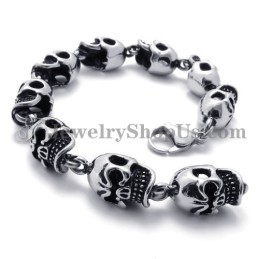 Elegante Schedels Titanium Armband