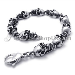 Elegante Schedels Titanium Armband