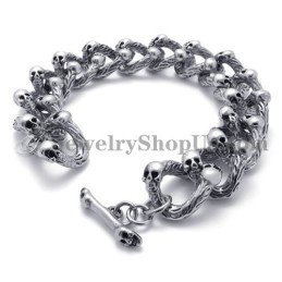 Mode Titanium Schedel Armband