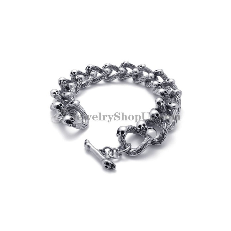 Mode Titanium Schedel Armband