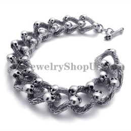 Mode Titanium Schedel Armband