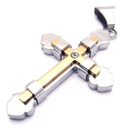 Gouden Kruishanger Van Puur Titanium Voor Heren (Nieuw)