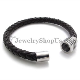Mode Titanium Met Leren Armband