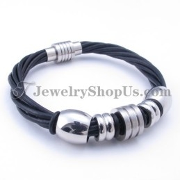 Leren Titanium Armband
