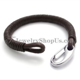 Mode Leren Titanium Armband