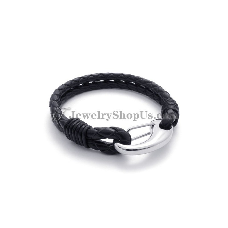 Elegante Titanium Leren Armband Elegante Titanium Leren Armband