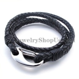 Titanium Leren Armband