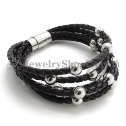 Mode Bruin Leer Met Titanium Armband
