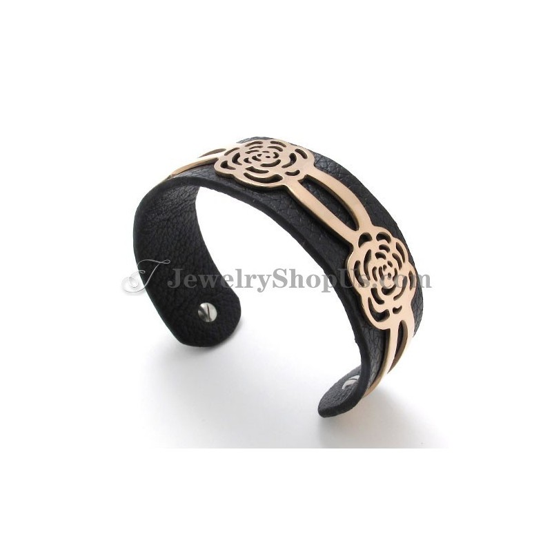 Prachtige Titanium Leren Armband Prachtige Titanium Leren Armband