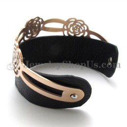 Prachtige Titanium Leren Armband