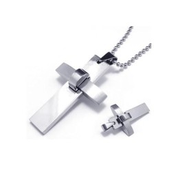Heren Jongens Zilveren Kruis Hanger Ketting