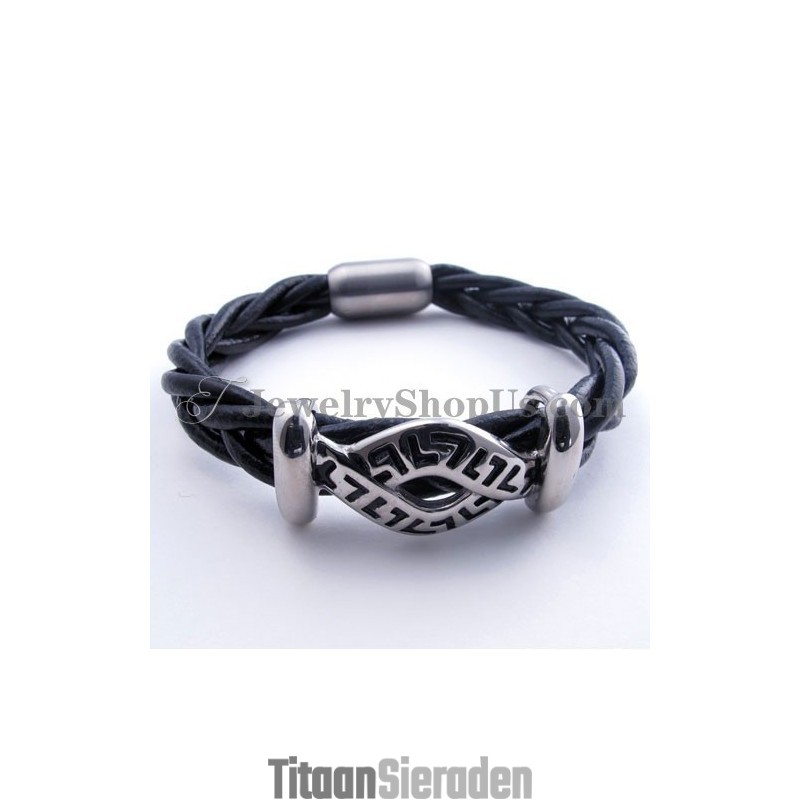 Mode Leren Titanium Armband Mode Leren Titanium Armband