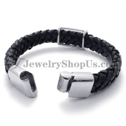 Mode Titanium Leren Armband