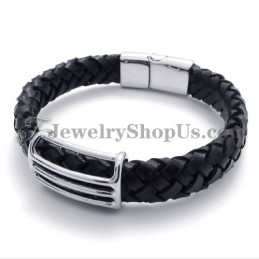 Mode Titanium Leren Armband