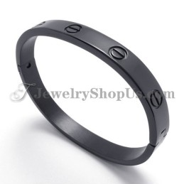 Elegante Zwarte Titanium Armband Voor Dames