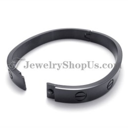 Elegante Zwarte Titanium Armband Voor Dames