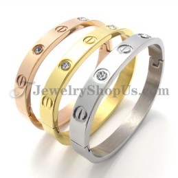 Mode Gouden Titanium Armband Met Strass