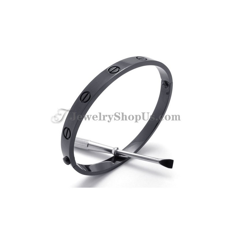 Elegante Zwarte Titanium Armband Voor Dames