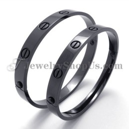 Elegante Zwarte Titanium Armband Voor Dames