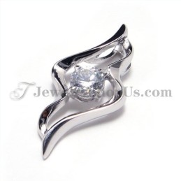 925 Zilveren Hanger Met Zirkoon (Galvaniserend Platina) Met Gratis Ketting