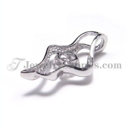 925 Zilveren Hanger Met Zirkoon (Galvaniserend Platina) Met Gratis Ketting