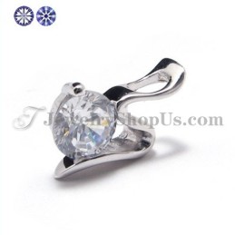 925 Zilveren Zirkonia Hanger (Galvaniserend Platina) Met Gratis Ketting