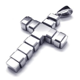 Herenketting Met Kruishanger Van Zuiver Titanium In Zilver (Nieuw)