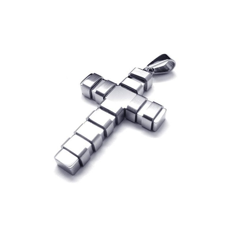Herenketting Met Kruishanger Van Zuiver Titanium In Zilver (Nieuw) Herenketting Met Kruishanger Van Zuiver Titanium In Zilver (Nieuw)