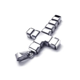 Herenketting Met Kruishanger Van Zuiver Titanium In Zilver (Nieuw)