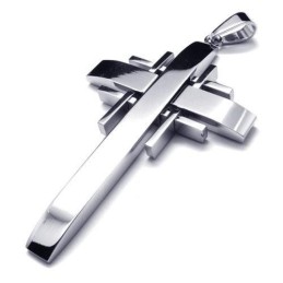Heren Zilveren Kruishanger Van Puur Titanium (Nieuw)