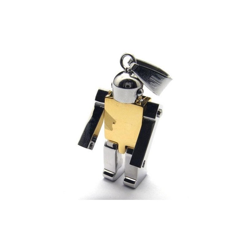 Gouden Herenketting Met Robothanger Van Puur Titanium (Nieuw) Gouden Herenketting Met Robothanger Van Puur Titanium (Nieuw)