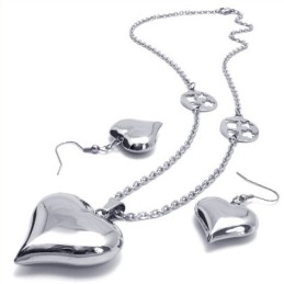 Prachtig Ontwerp, Kleur, Briljantie, Betrouwbare Kwaliteit, Titanium Sieradenset Inclusief Ketting, Hanger En Oorbel
