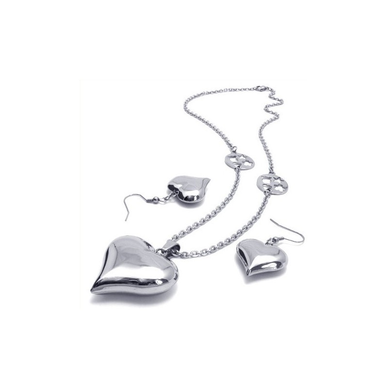 Prachtig Ontwerp, Kleur, Briljantie, Betrouwbare Kwaliteit, Titanium Sieradenset Inclusief Ketting, Hanger En Oorbel