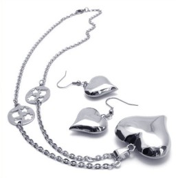 Prachtig Ontwerp, Kleur, Briljantie, Betrouwbare Kwaliteit, Titanium Sieradenset Inclusief Ketting, Hanger En Oorbel