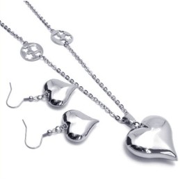 Prachtig Ontwerp, Kleur, Briljantie, Betrouwbare Kwaliteit, Titanium Sieradenset Inclusief Ketting, Hanger En Oorbel