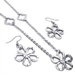 Prachtig Ontwerp, Kleur, Briljantie, Uitstekende Kwaliteit, Titanium Sieradenset Inclusief Ketting, Hanger En Oorbel