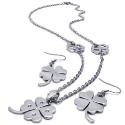 Elegante Vorm, Kleur, Briljantie, Uitstekende Kwaliteit, Titanium Sieradenset Inclusief Ketting, Hanger En Oorbel