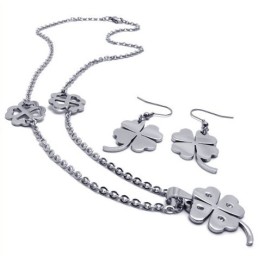 Elegante Vorm, Kleur, Briljantie, Uitstekende Kwaliteit, Titanium Sieradenset Inclusief Ketting, Hanger En Oorbel