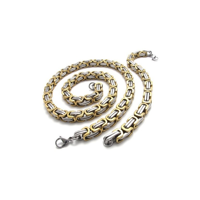 Fijn Bewerkte Kleurbriljantie Stabiele Kwaliteit Titanium Sieradenset Inclusief Ketting, Armband Fijn Bewerkte Kleurbriljantie Stabiele Kwaliteit Titanium Sieradenset Inclusief Ketting, Armband