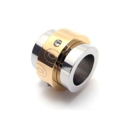 Heren Gouden Hanger Ketting Met Ringen Van Puur Titanium (Nieuw)