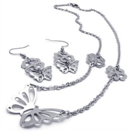 Aantrekkelijk Ontwerp, Kleur, Glans, Stabiele Kwaliteit, Titanium Sieradenset Inclusief Ketting, Hanger En Oorbel