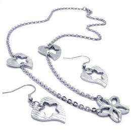 Vakkundige Vervaardiging, Kleurbriljantie, Betrouwbare Kwaliteit, Titanium Sieradenset Inclusief Ketting, Hanger En Oorbel