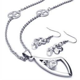 Aantrekkelijk Ontwerp, Kleur, Briljantie, Hoogwaardige Titanium Sieradenset Inclusief Ketting, Hanger En Oorbel