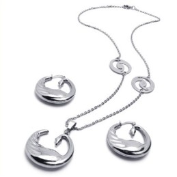Elegante Vorm, Kleur, Briljantie, Uitstekende Kwaliteit, Titanium Sieradenset Inclusief Ketting, Hanger En Oorbel
