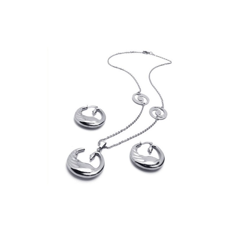 Elegante Vorm, Kleur, Briljantie, Uitstekende Kwaliteit, Titanium Sieradenset Inclusief Ketting, Hanger En Oorbel Elegante Vorm, Kleur, Briljantie, Uitstekende Kwaliteit, Titanium Sieradenset Inclusief Ketting, Hanger En Oorbel