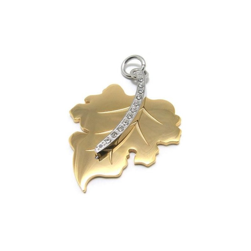 Gouden Hanger Van Puur Titanium Met Esdoornblad Voor Heren Gouden Hanger Van Puur Titanium Met Esdoornblad Voor Heren
