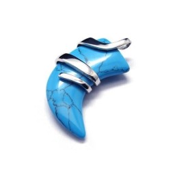 Herenketting Met Puur Titanium Turkoois Speerhanger